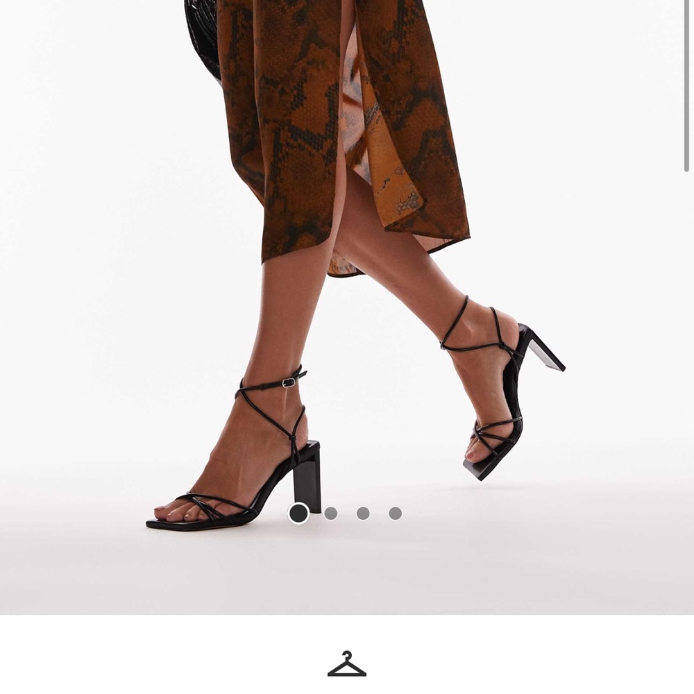 TOPSHOP Black Strappy Heels (Never worn)